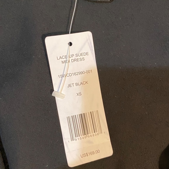 SEXY BEBE FAUX SUEDE LACE UP MIDI DRESS BLACK - Picture 4 of 4